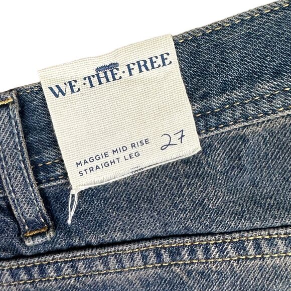 We The Free x Free People Maggie Mid Rise Straight Leg Jeans - Size 27 - Picture 10 of 11